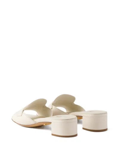 Prada Leather Sandals In White