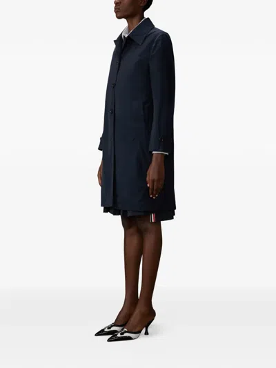 Thom Browne Bal Collar Raincoat Memory Tech Design In Blue