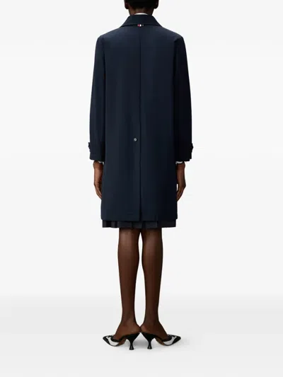 Thom Browne Bal Collar Raincoat Memory Tech Design In Blue