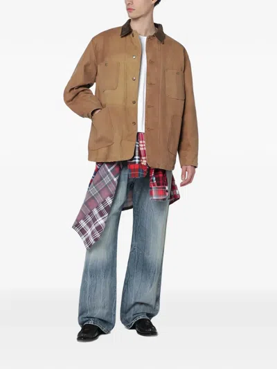 Needles Patch-pocket Shirt Jacket In Brown