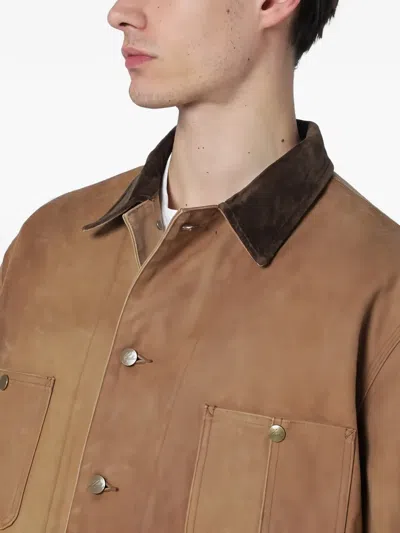 Needles Patch-pocket Shirt Jacket In Brown