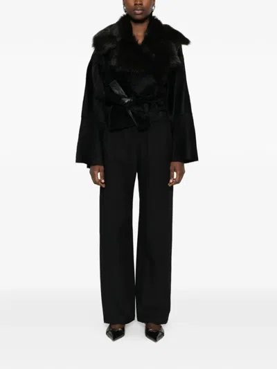 Enza Costa Elasticated Twill Trousers In Black