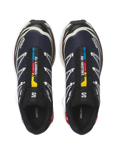 Salomon Xt-6 Blue Sneaker With Logo Applied On The Tongue And Chunky Sole In Fabric Unisex In Multi