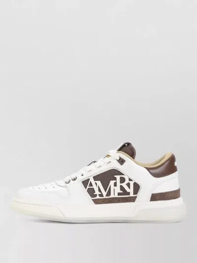 Amiri Men 'classic Low' White Sneaker With Maxi Logo On The Side And Tone-on-tone Ma Quad Motif In L In White