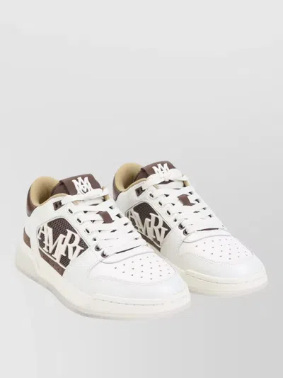 Amiri Men 'classic Low' White Sneaker With Maxi Logo On The Side And Tone-on-tone Ma Quad Motif In L In White