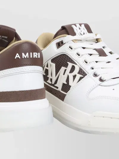 Amiri Men 'classic Low' White Sneaker With Maxi Logo On The Side And Tone-on-tone Ma Quad Motif In L In White