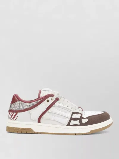 Amiri Brown Xl Skel Top Low Cow Leather Sneakers In White