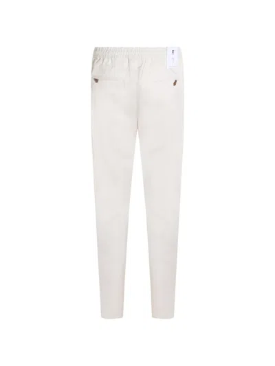 Pt Torino Elasticated Drawstring Trousers In White