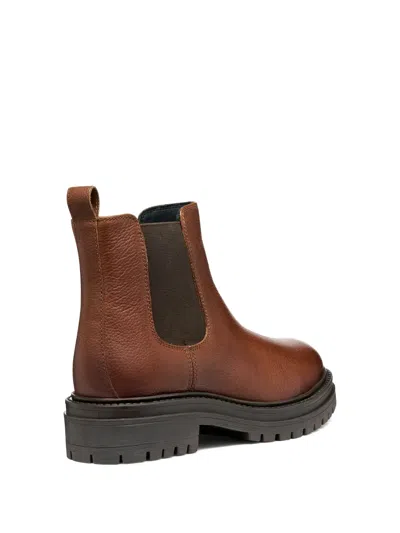 Geox Pull-tab Chelsea Boots In Brown