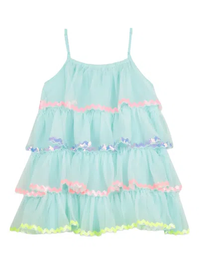 Billieblush Tiered Ruffled Dress In Blue
