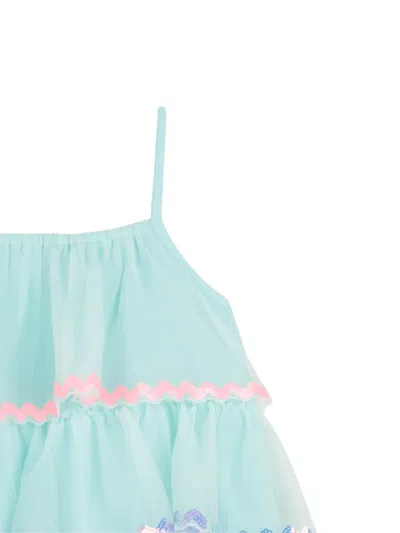 Billieblush Tiered Ruffled Dress In Blue