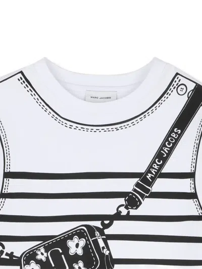 Marc Jacobs Striped-pattern Bag-print Dress In Multi