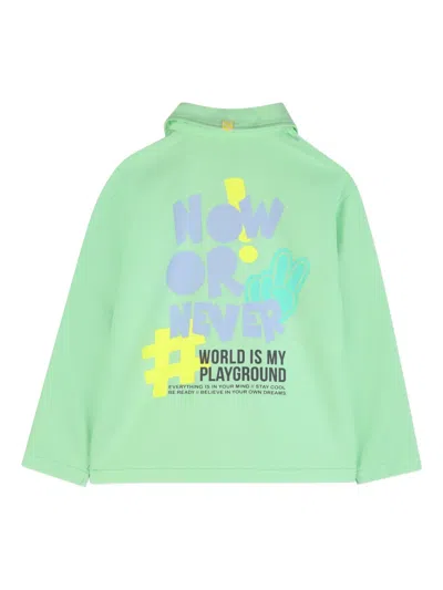 Billieblush Pocket-patch Buttoned Jacket In Green