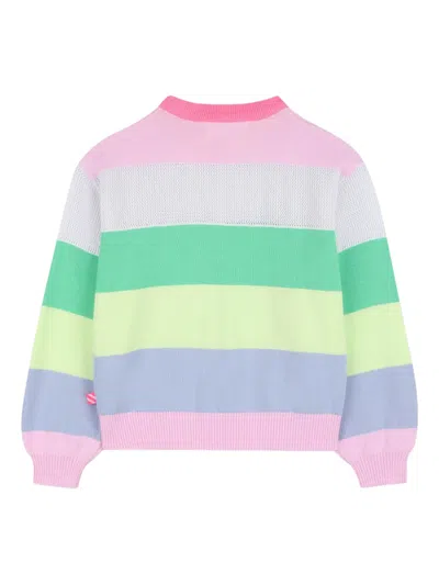 Billieblush Striped-pattern Heart-appliqué Sweater In Multi