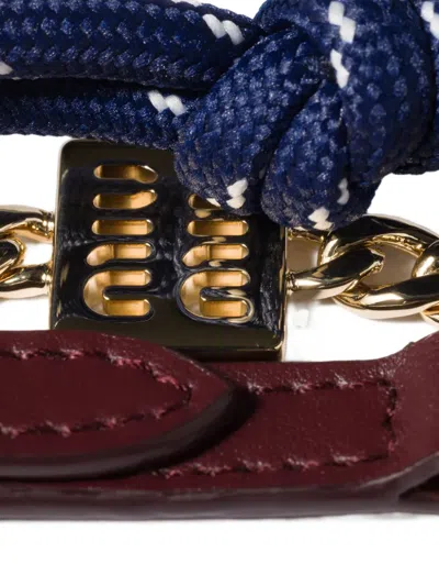 Miu Miu Logo-detail Keyring In Multi