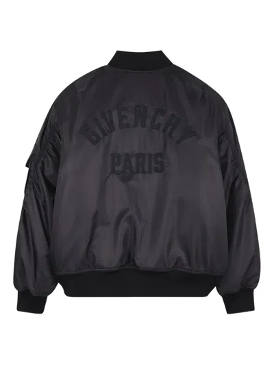 Givenchy Embroidered Bomber Jacket In Black