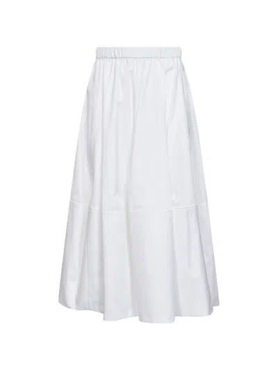 Co Elasticated Gathered Skirt In White