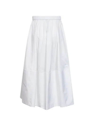Co Elasticated Gathered Skirt In White