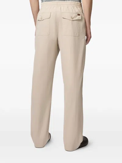 Tod's Drawstring Buttoned Trousers In Neutral