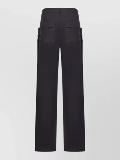 Rick Owens Stefan Flared Grain De Poudre Wool Cargo Trousers In Black