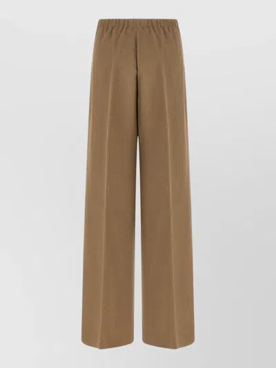 Herno Sequin Embellished Wide Leg Trousers In Brown