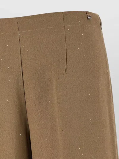 Herno Sequin Embellished Wide Leg Trousers In Brown
