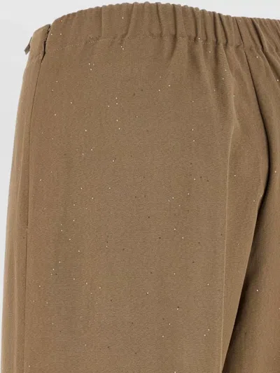 Herno Sequin Embellished Wide Leg Trousers In Brown
