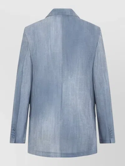 Ermanno Scervino Tailored Polyester Blazer Jacket Notch Lapel In Blue