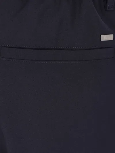 Herno Technical Half-elasticated Trousers In Blue