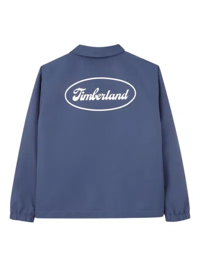 Timberland Button Logo Jacket In Blue