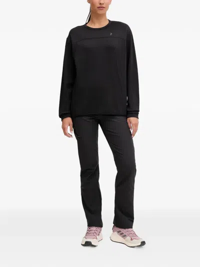 Peak Performance Textured Long-sleeve Sweatshirt In Black
