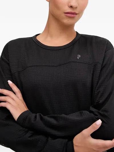 Peak Performance Textured Long-sleeve Sweatshirt In Black