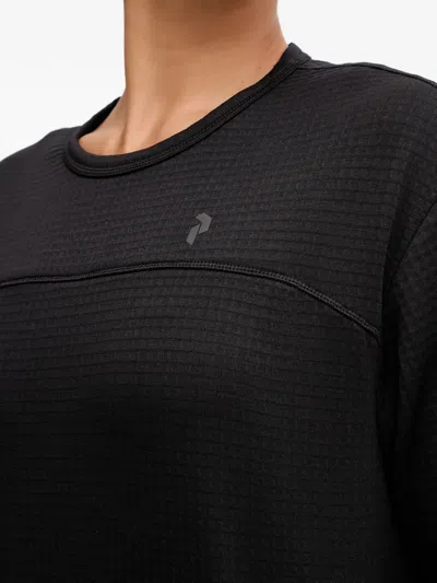 Peak Performance Textured Long-sleeve Sweatshirt In Black