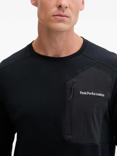 Peak Performance Freelight Zip-pocket T-shirt In Black