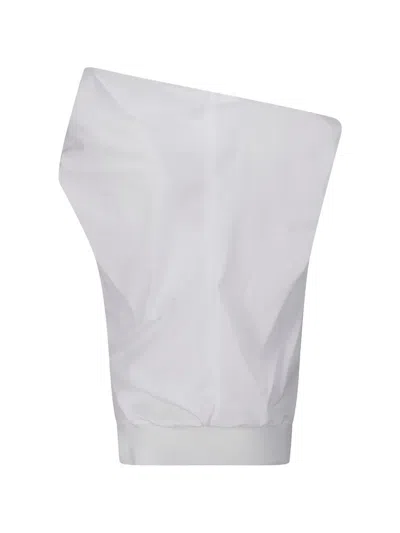 Sacai Poplin Pullover Top In Gray