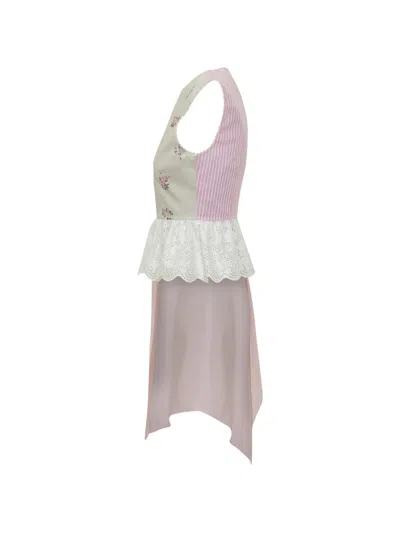 Msgm Sleeveless Asymmetrical Blouse In Multi