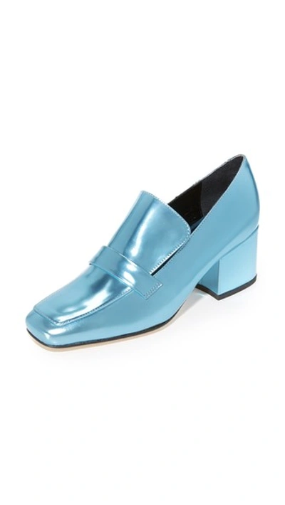 Dorateymur Turbojet Loafers In Baby Blue Metallic