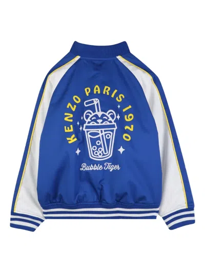 Kenzo Bubble Tiger Bomber Jacket In Blue
