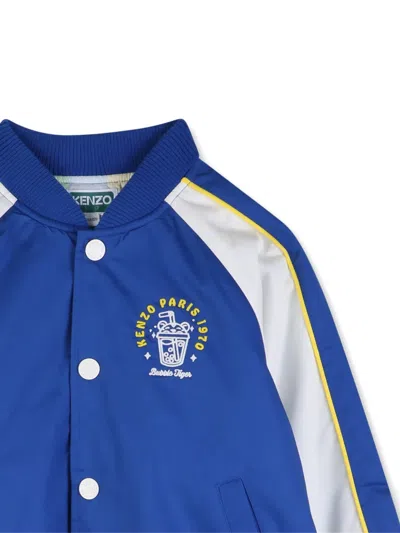 Kenzo Bubble Tiger Bomber Jacket In Blue