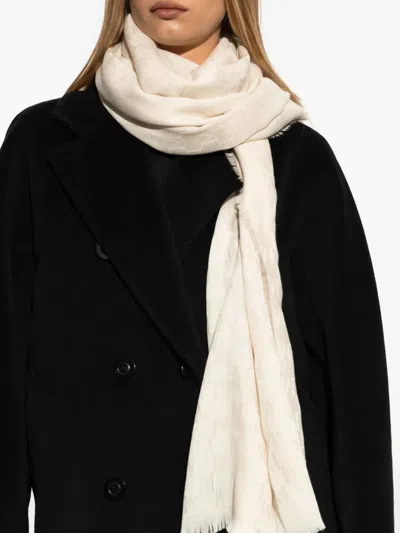 Max Mara Magic-pattern Wool Scarf In Neutral
