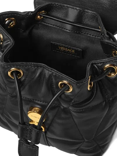 Versace Backpack Quilted Design Gold Tone Hardware In Pattern