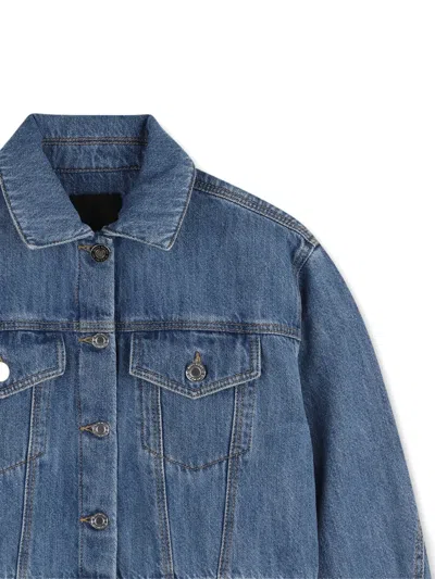 Givenchy Button Denim Jacket In Blue