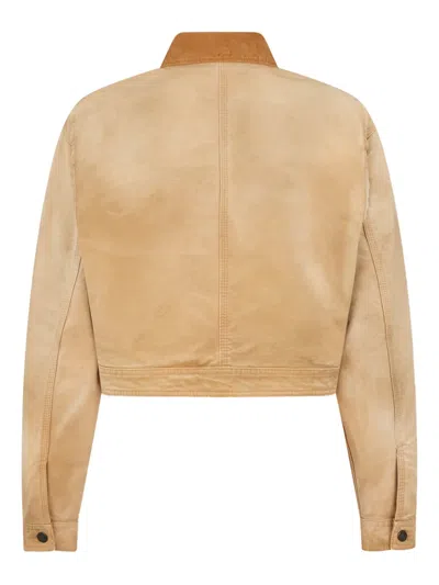 Dsquared2 Garment-dyed Bomber Jacket In Brown
