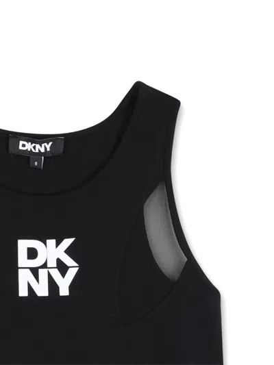 Dkny Mesh Panel Tank Top In Black