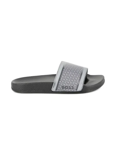 Bosswear Patterned Slides In Black