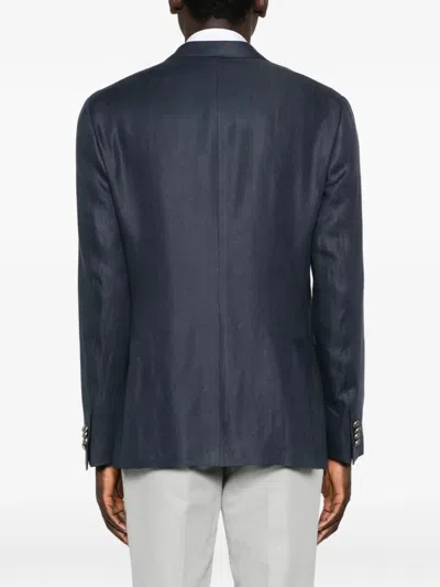 Corneliani Double-breasted Pocket Blazer In Blue