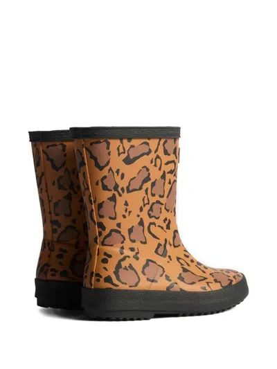 Hunter Leopard Rain Boots In Brown