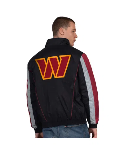 Starter Men's Black Washington Commanders Thursday Night Gridiron Half-zip Jacket In Black