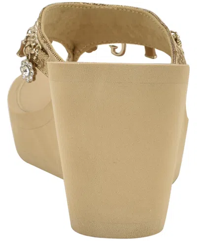 Guess Sutton Platform Wedge Sandal In Nude
