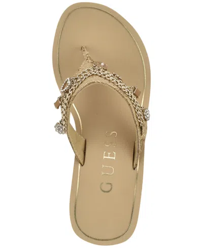 Guess Sutton Platform Wedge Sandal In Nude